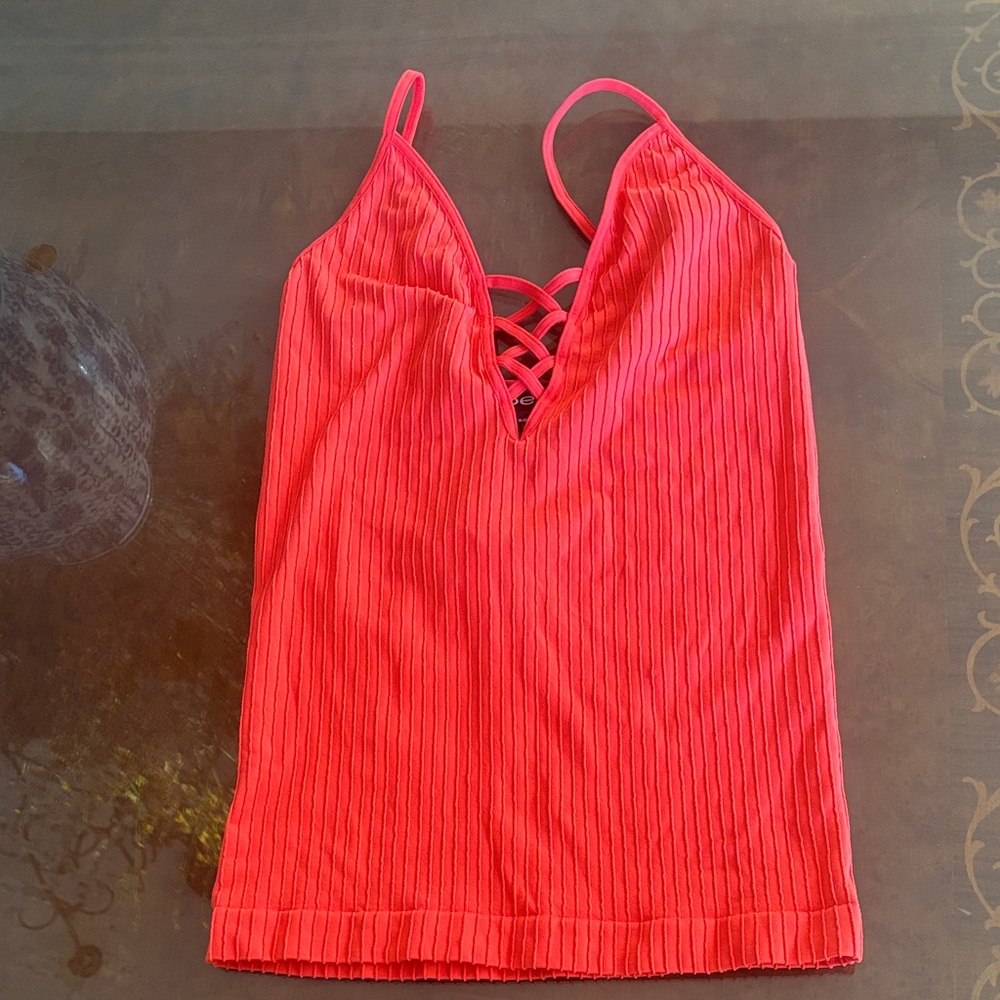 bebe Red Strappy Camisole Top